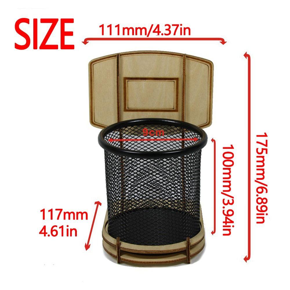 Wooden Frame Pen Storage Case Household Pencil Box Cosmetic Brushes Shelf Desktop Decoration