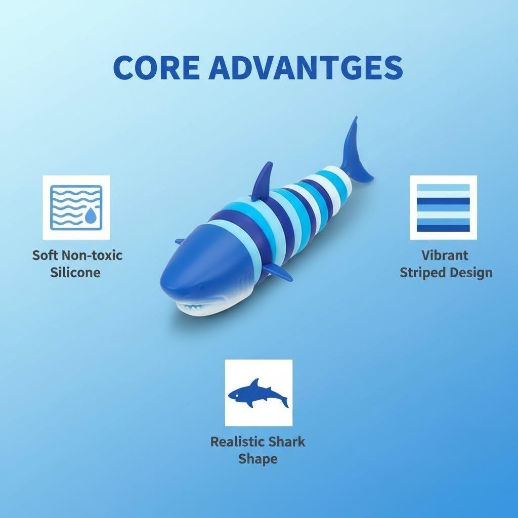 Toys Fidget Slug 3D Articulated Stretch Shark Stress For Adults Kids Anti-Anxiety Office Desk Toy Gifts For Kids Adults Children's Birthday Gift