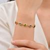 Браслет-анклет с сердцем для женщин, нержавеющая сталь, цветные цирконы, позолоченный, водостойкий, не тускнеющий, летние пляжные, роскошные украшения