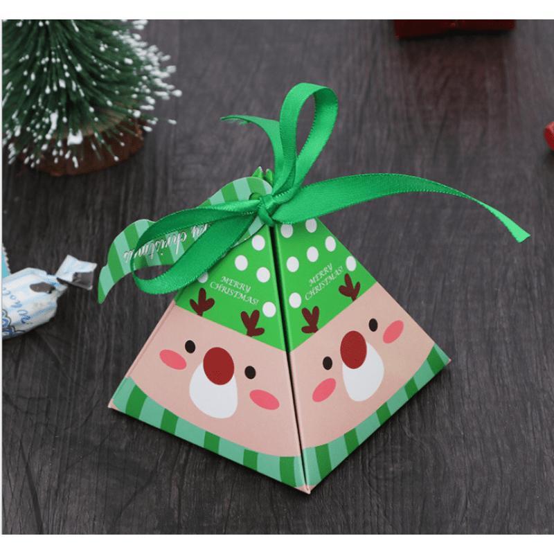 10PCS Candy Box Creative Xmas Gift Bags Favors Party Supplies Christmas Decoration Paper Bags