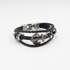 Men Fashion Cool PU Metal Anchor Bracelet Wristband Gifts Jewelry AVE