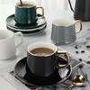 Nordic Style Light Luxury Painted Gold Coffee Cup and Plate Two-piece Set of Ceramic Cup Water Cup Flower Tea Cup Milk Cup