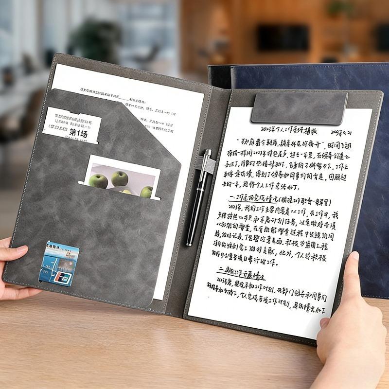 Портфолио для собеседования из искусственной кожи с держателем для блокнота, визитниц и органайзером для документов для мужчин и женщин, для профессионального использования