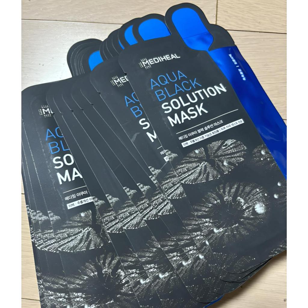 [Mediheal] Aqua Black Solution Mask 15 Sheets, 1Set
