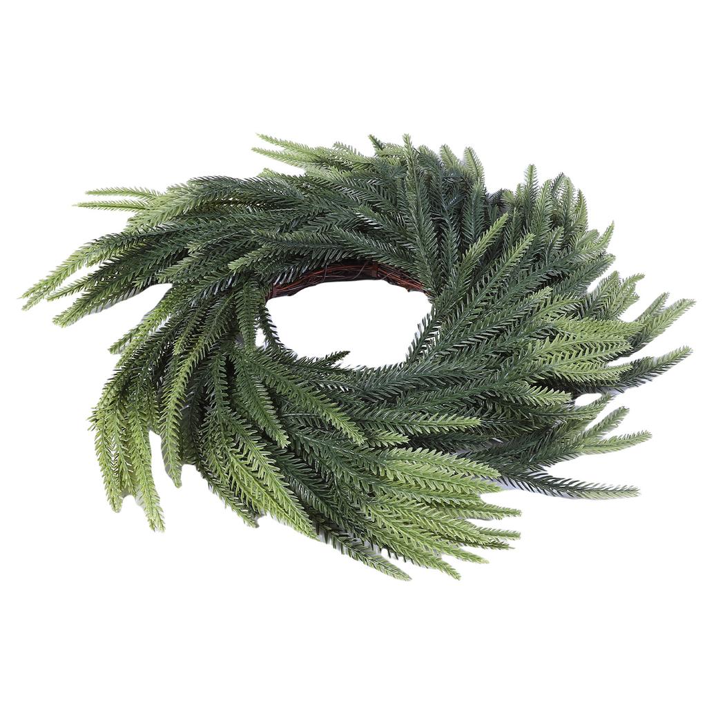 Xmas Wreath Outdoor Front Door Decoration Lifelike Simulated Pine Needle Wreath 40cm