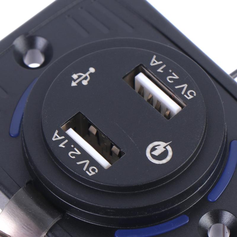 Двойная USB-розетка-панель 5 В 2,1 А Быстрая зарядка Водонепроницаемая Пылезащитная крышка Для автомобиля RV Лодки Мотоцикла DIY Модификация