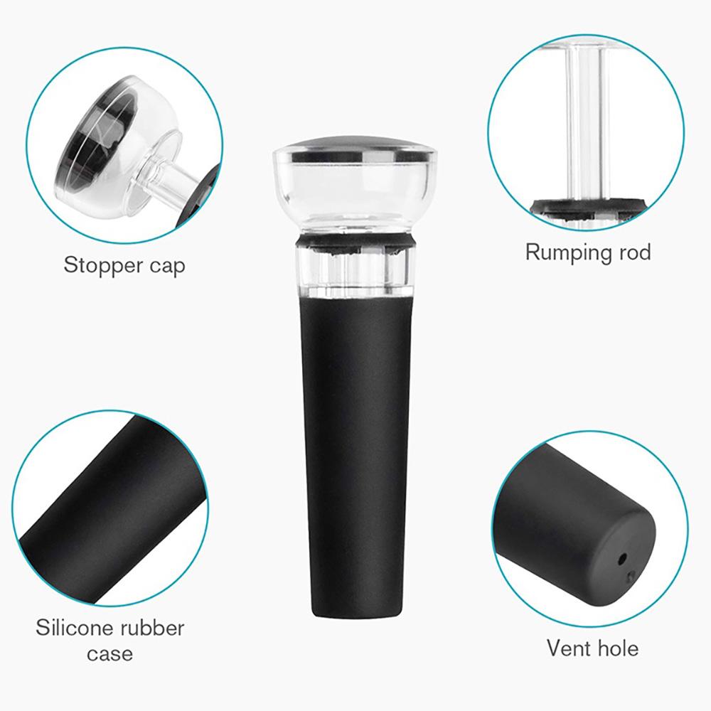 Вакуумная пробка для вина, пробки для винных бутылок со встроенным вакуумным насосом, силиконовые колпачки для герметизации винных бутылок, пробки для удаления воздуха Wine Saver
