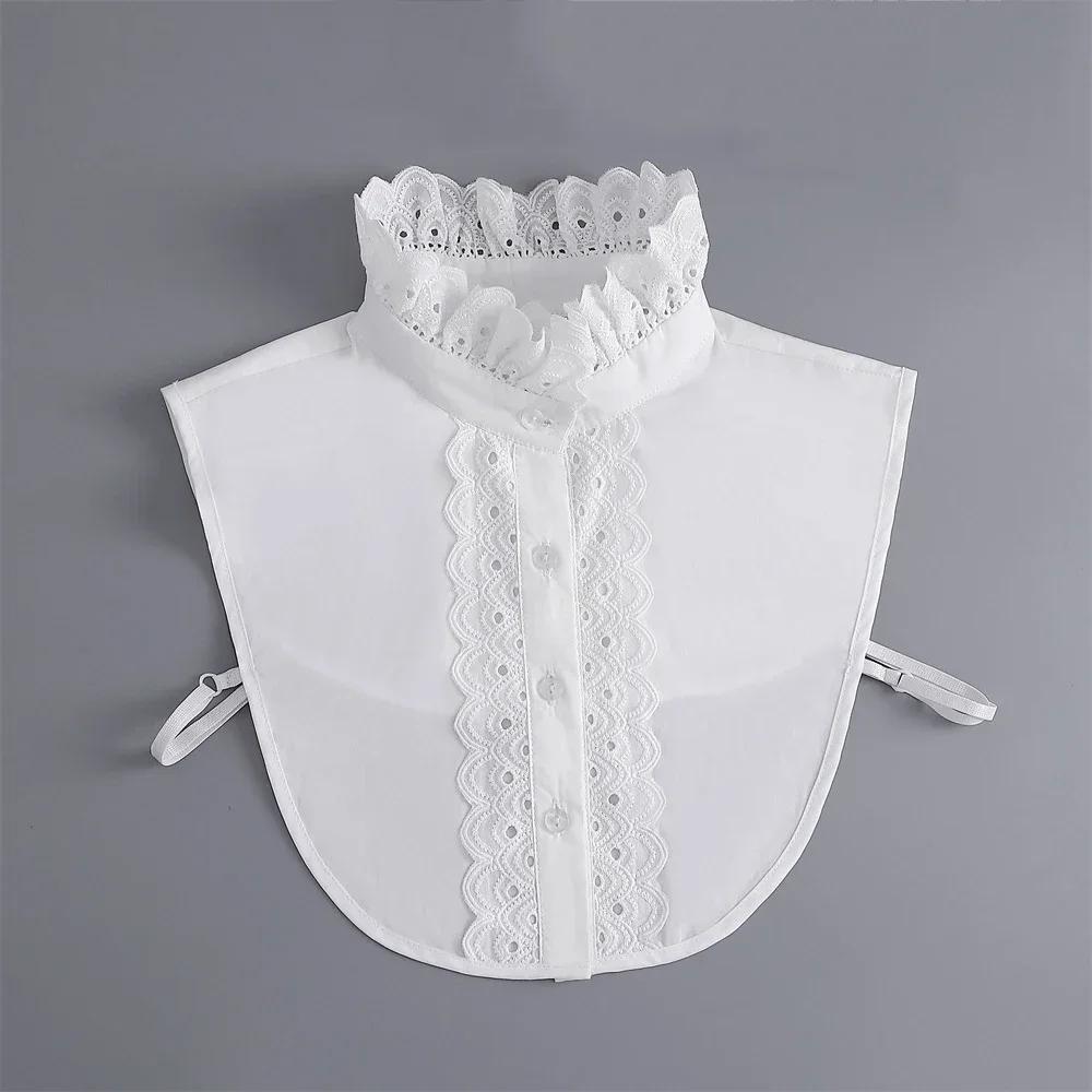 Korean Hollow Out Lace Fake Collar for Sweater Blouse Shirt Detachable Shirt Collar Neckwear Lapel Blouse Top False Collar