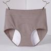 Женские трусики однотонные, большого размера, с высокой талией, бесшовные, эластичные, для предотвращения месячных