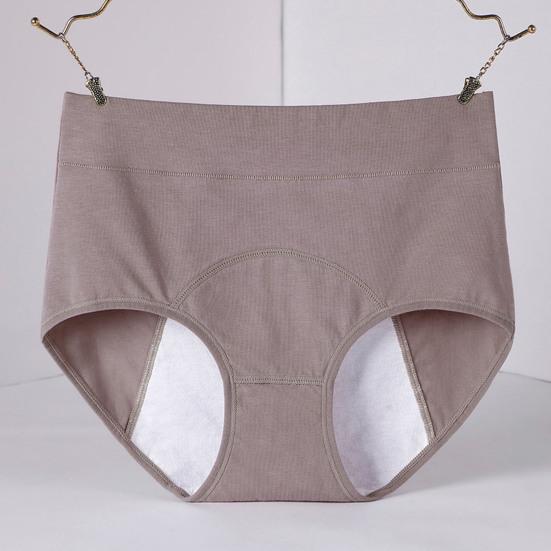 Женские трусики однотонные, большого размера, с высокой талией, бесшовные, эластичные, для предотвращения месячных