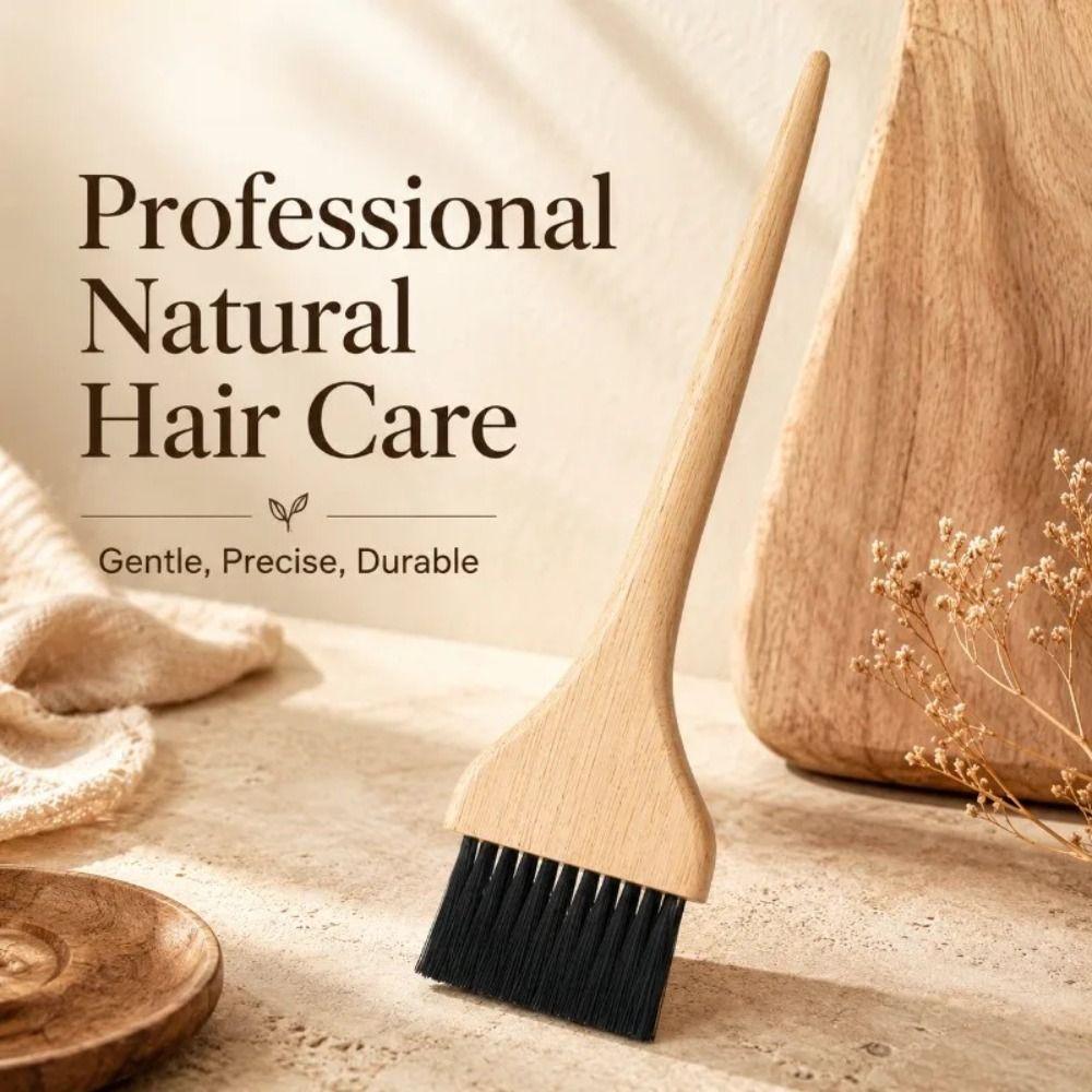 Wide Brush Bristles Hair Dye Brush Bamboo Salon Coloring Tool Hair Mask Treatment