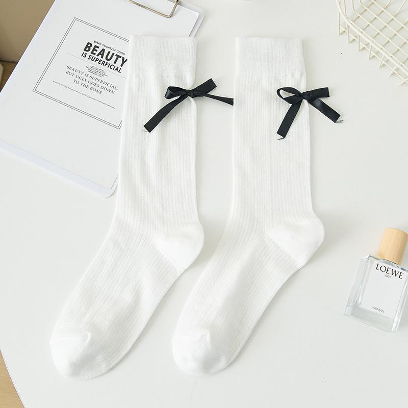 Female Summer Fashion New Bow Ballet Wind In The Tube Pile Socks