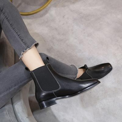 Весенне-осенние новые ботинки челси мартин, модные ретро короткие ботинки из спилковой кожи, модная универсальная женская обувь