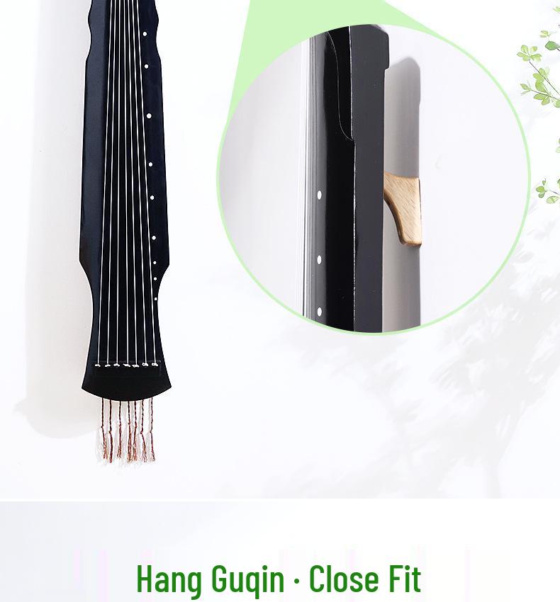 Настенный держатель-подставка из массива дерева для гуциня и крючок для аксессуаров