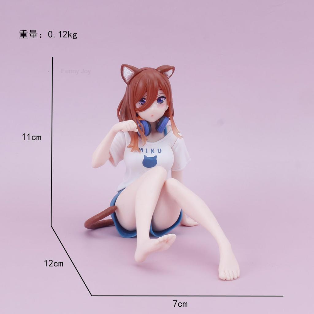 10-18 см Аниме Yotsuba Милая фигурка Накано Нино Пять невест Фигурка кошки Накано Мику ПВХ Коллекционные игрушки