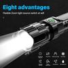 USB Rechargeable LED Flashlight Torch Zoom Flashlights Outdoor Super Bright Camping Lamp Night Fishing Portable Emergency Light