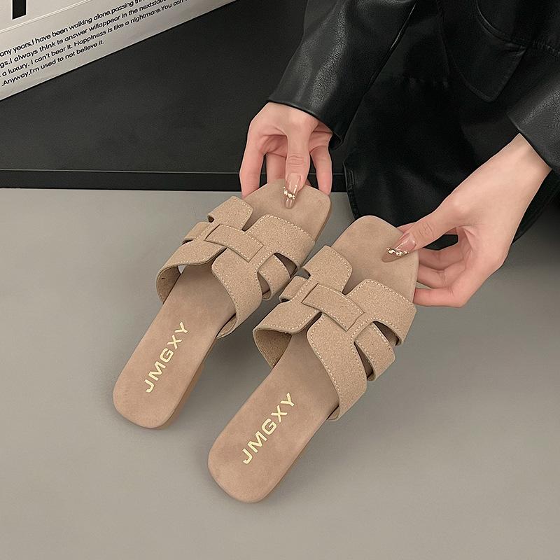 Летние новые женские тапочки на открытом воздухе с плоской подошвой, нескользящие, с открытым носком, пляжные женские сандалии, сексуальные, модные, дизайнерские, шлепанцы, женская обувь