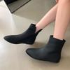 Retro Fashion Boots Women's 2025 Winter New Square Head Thick Heel Suede Korean Small Ankle Boots Thin Short Boots Women