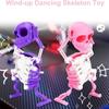 Wind-up Dancing Skeleton Toy Children Toddlers Desktop Mini 3D Print Shaking Skull Doll Spring Clockwork Toy Funny Birthday Gift Idea