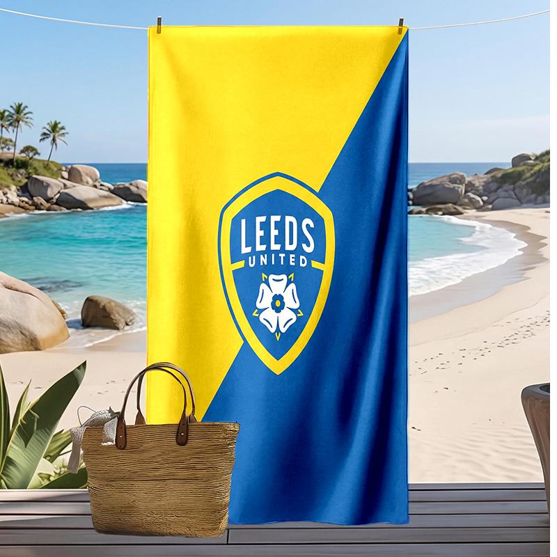 Пляжное полотенце с принтом футбольного клуба Leeds United, большое, мягкое, быстросохнущее, для пляжа, кемпинга, плавания