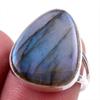 Natural Labradorite Gemstone 925 Solid Sterling Silver Jewelry Ring Size 6 M0u77