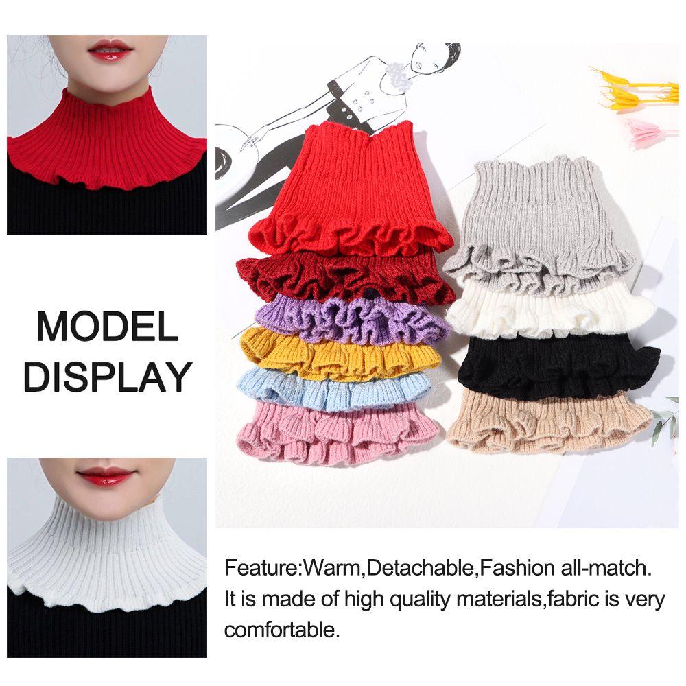 Winter Warm Windproof Detachable Neck Guard Scarf Knitted Fake Collar Turtleneck