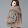 Женская куртка осень/зима из искусственного плюша ягненка корейского производства, большой свободный новый утолщенный плюшевый теплый кардиган с капюшоном