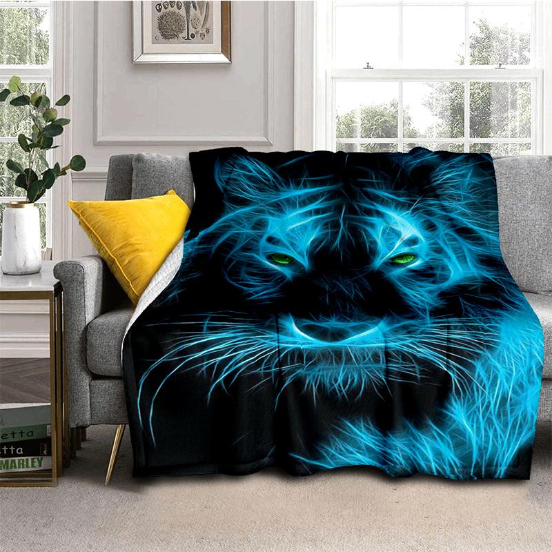 Большой чехол для дивана-кровати с 3D принтом тигра, мягкое и волосатое одеяло, плед, мягкие теплые фланелевые одеяла, подарок для фанатов