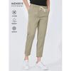 Menseye Men's Casual Pants, Men's Elastic Waistband Tie Japanese-Style Tapered Pants, Cropped Pants