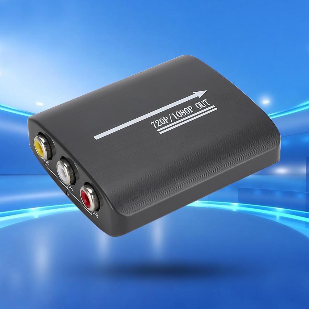 Mini AV CVBS RCA to HDMI Видео конвертер Адаптер 1080P TV Сигнал Коммутатор Черный