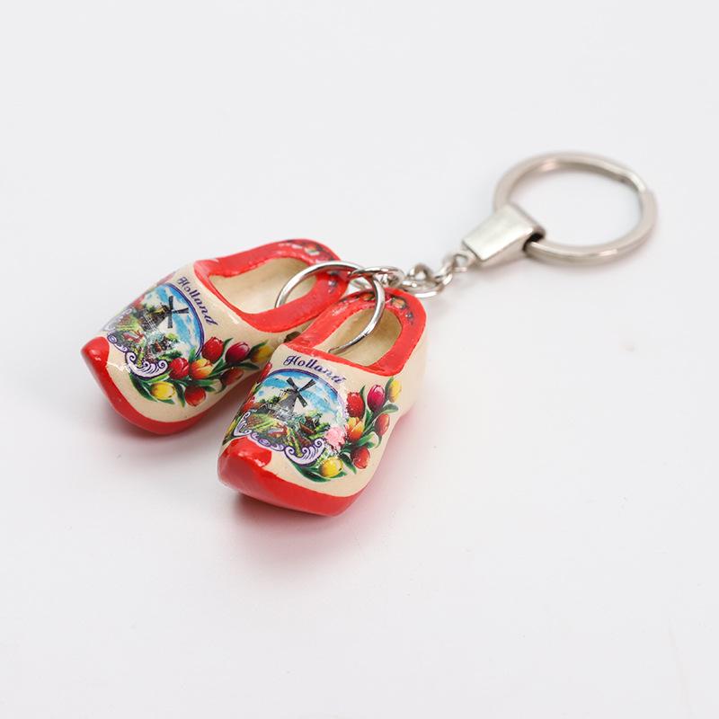 Ключница Дофаминовый Цвет Голландские Деревянные Кломпы: Персонализированный памятный подарок