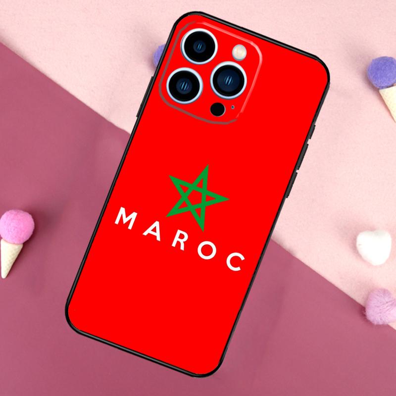 Чехол с гербом и флагом Марокко для iPhone 15 16 Pro Max 11 12 13 Mini 14 15 Pro Max 15 Plus XR 16e Задняя крышка телефона