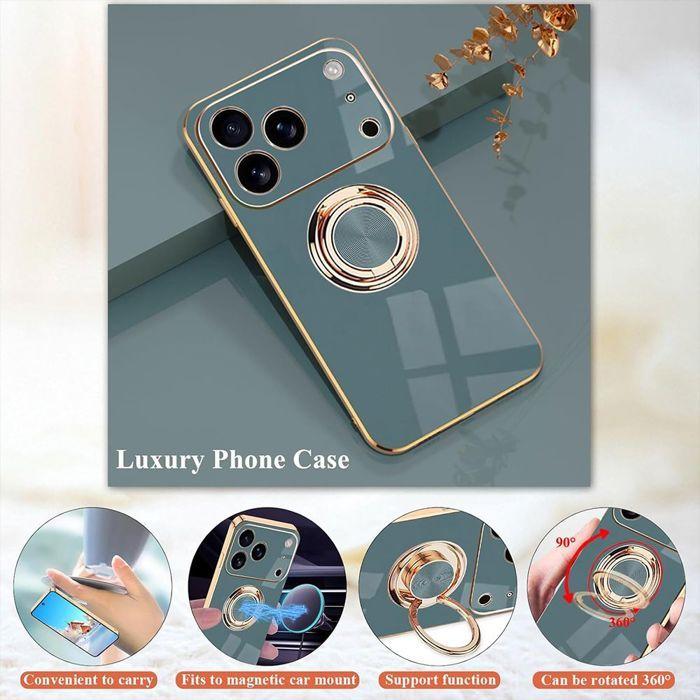 Coque de protection pour iPhone 17 Pro - BOOLING - Silicone Souple - Antichoc - Élégante - Anneau Support