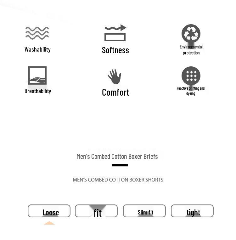 Мужские боксеры-брифы из чистого хлопка со средней посадкой, свободные - Удобные, дышащие, больших размеров (Длинная)