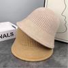 Knitted Fishing Cap Autumn Winter Fleece Round Top Hat Fashion Bucket Hat  Outdoor
