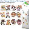 6Pcs Acrylic Special Shape Owl Fridge Stickers Diamond Art Fridge Magnet Diamond Painting Fridge Magnet for Fridge Whiteboards