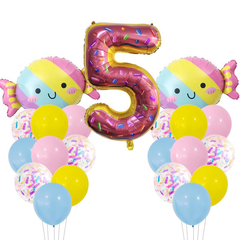 Набор цифровых шаров из конфетной алюминиевой пленки, украшение сцены для детского дня рождения, фон для оформления детского праздника
