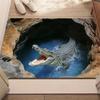 2D печать Коврик для двери Крокодил Пещера Водный дизайн Коврик для прихожей Добро пожаловать Розыгрыши Визуальная иллюзия Мягкий противоскользящий Декоративный коврик для прихожей