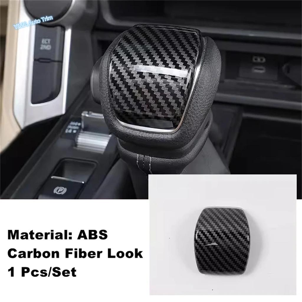 Carbon Fiber Car Shift Knob Cap Full Sticker Cover Trim For Toyota Land Cruiser LC70 LC250 LC300 2024 2025 Auto Accessories