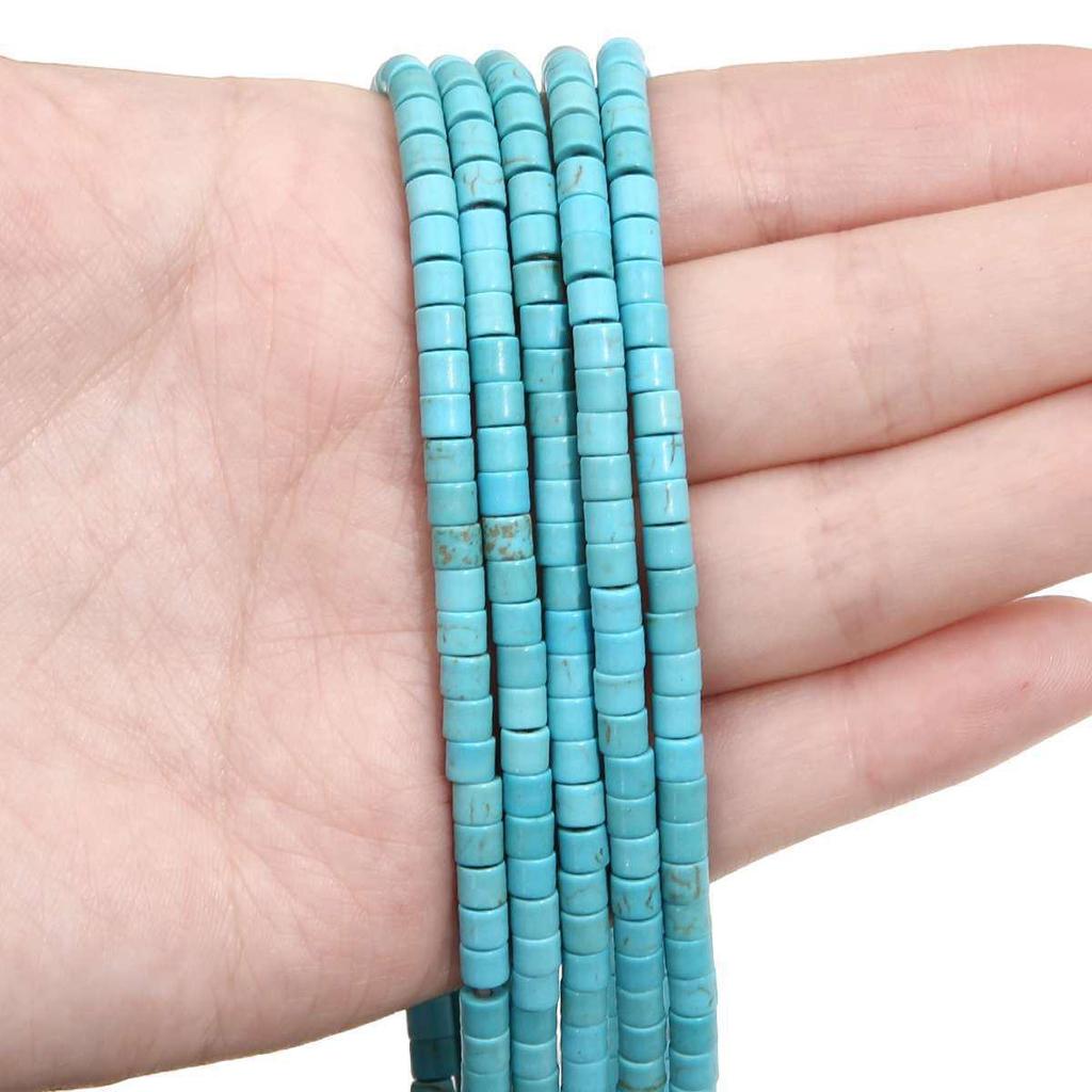 Synthetic Blue Turquoise DIY Jewelry Twisted and Special-Shaped Beads with Abacus and Animal Spacer Styles