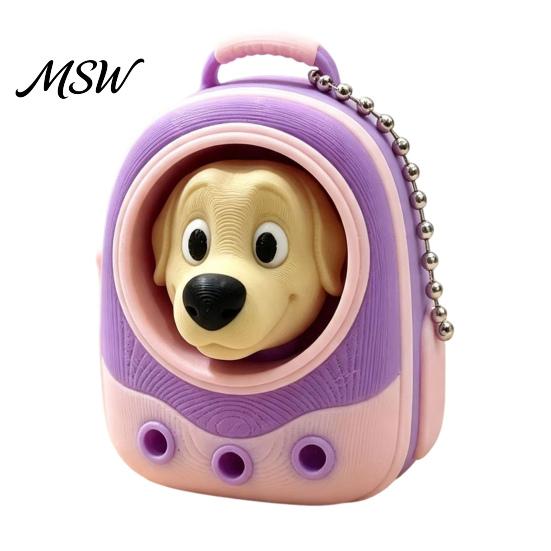 Clicky Fidget Toy Animal Backpack Clicker Toy, Dog Cat Penguin Parrot Stress Reducing Accessories Finger Clicker, Relief Handbag Decorative Accessory