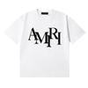 988 Amiri 2025 Summer New Men's and Women's Loose High Quality Cotton Plus Size T-shirt Couple T-Shirt Large Logo Printing