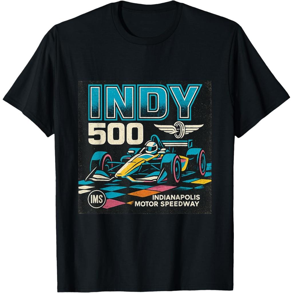 Футболка с винтажным гоночным автомобилем Indy 500