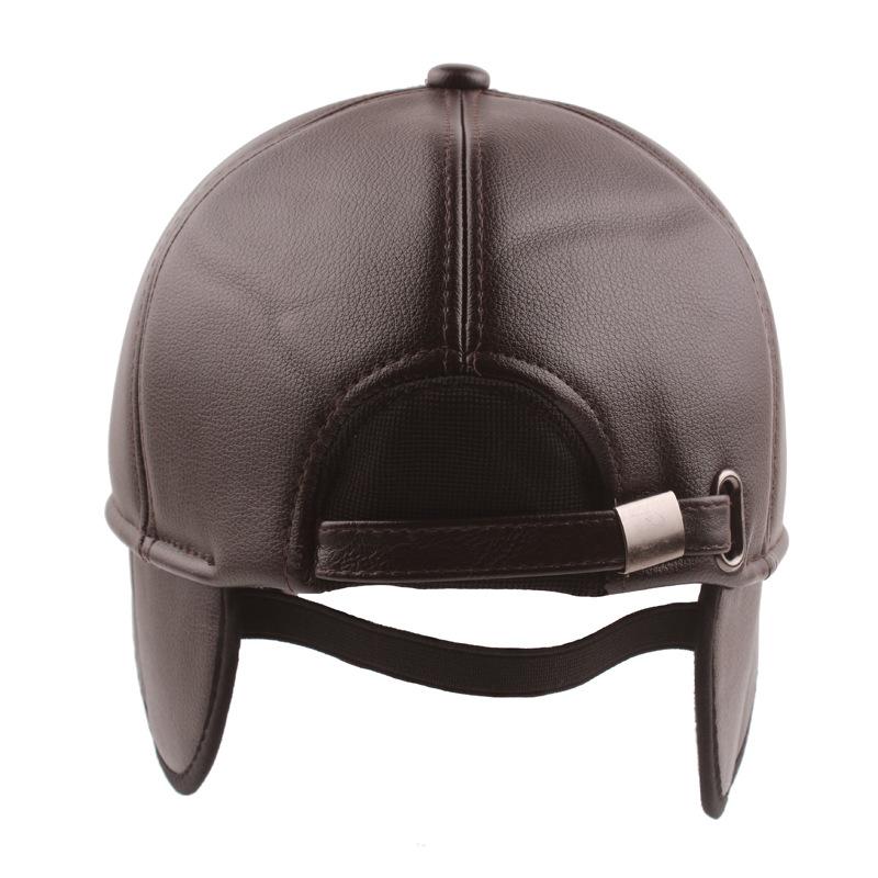 Зимняя бейсболка из бархата и утолщенной кожи для защиты ушей среднего и пожилого возраста, теплая кепка с загнутыми полями, повседневная простая шляпа для пожилых людей