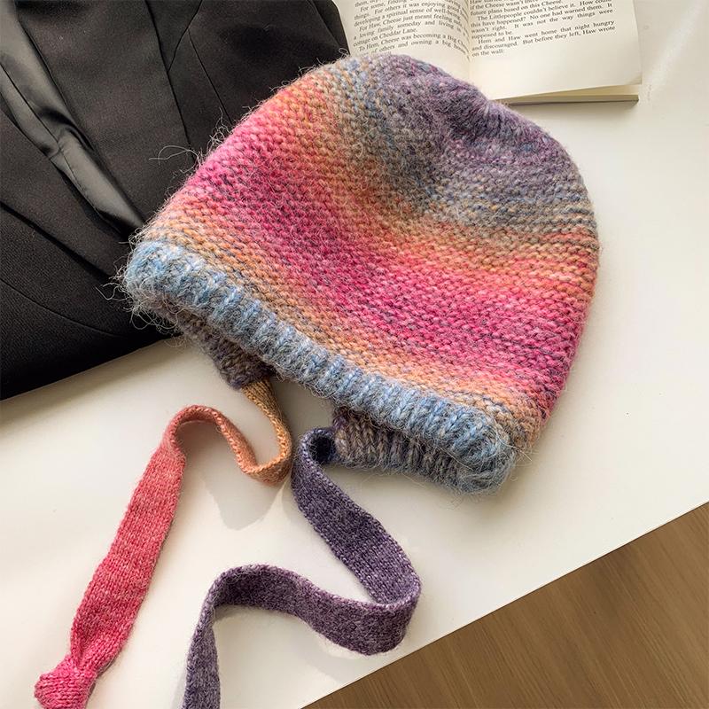 Мешок шляпа Hepburn wind lazy straps stack hat женская осень и зима милая теплая холодная шерстяная шерстяная шапка