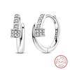 Charms Double Hoop Earrings For Women 100% 925 Silver Cubic Zircon Heart Star Moon Earrings Elegant Birthday Jewelry Gifts