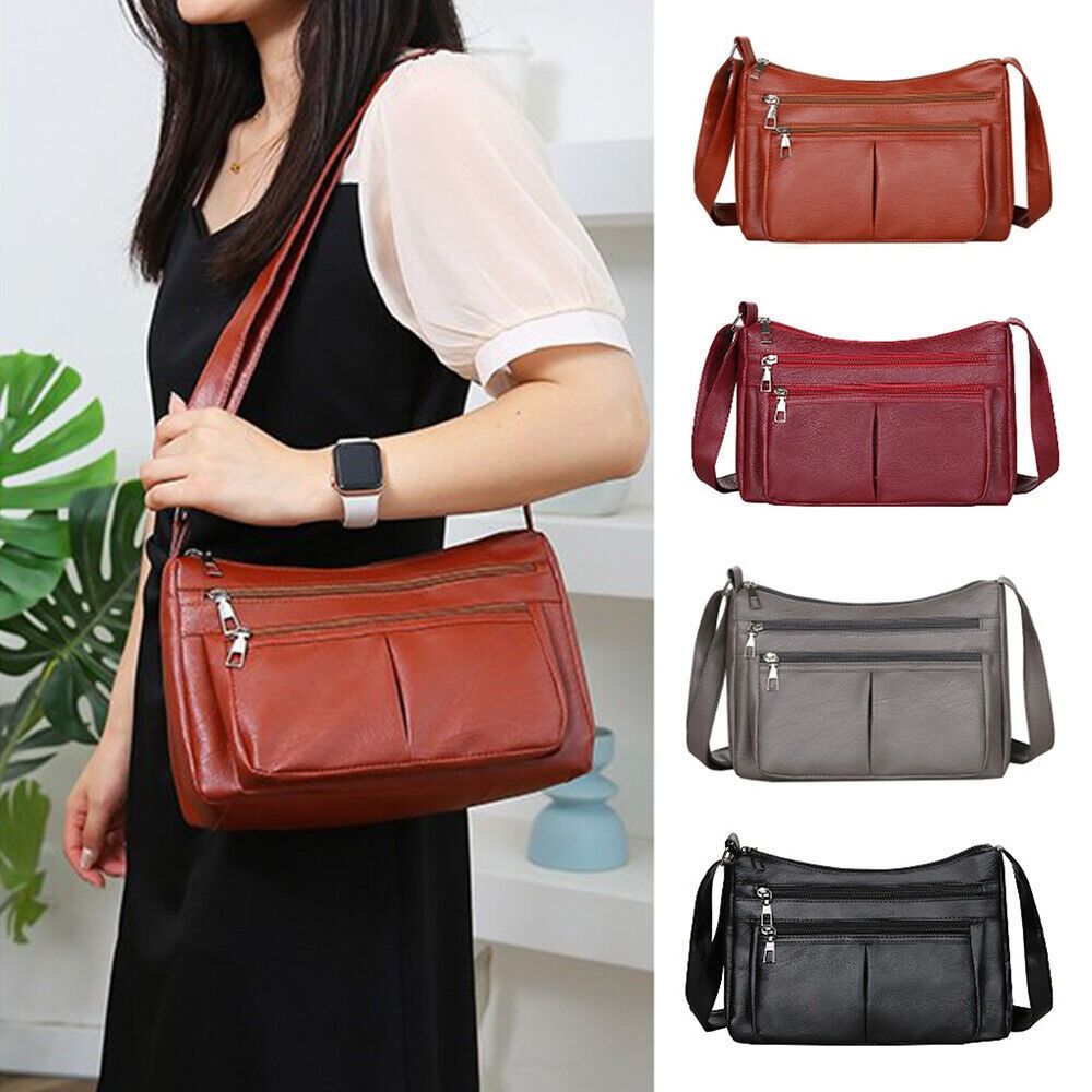 Casual Faux Leathe Womens Shoulder Bags Water Resistant 4 Color Messenger Bag Handbag Womens