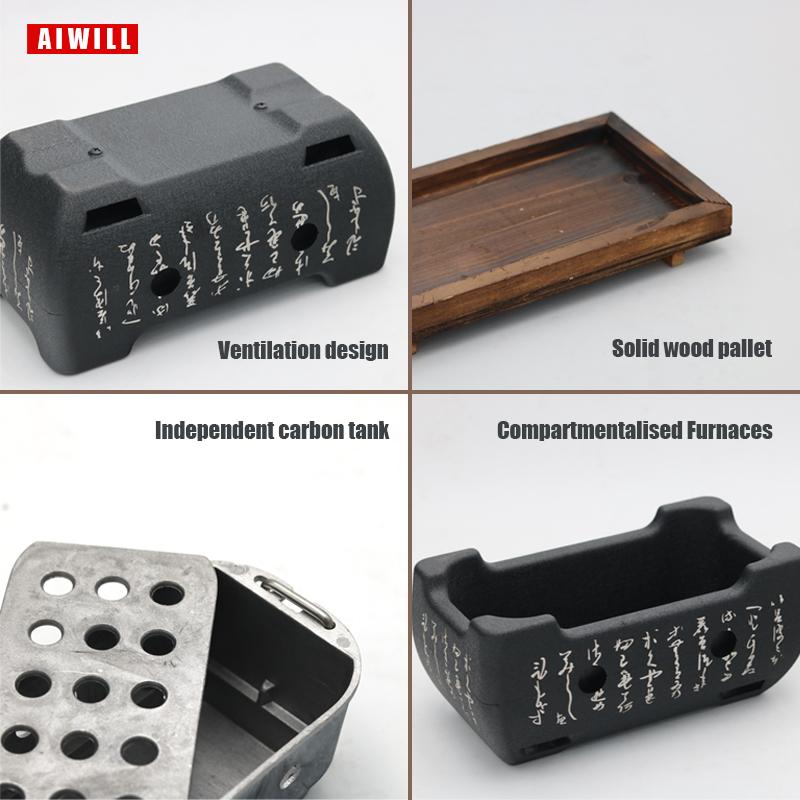 Портативный гриль для барбекю AIWILL, корейская еда, угольная печь, плита для барбекю, духовка для приготовления на древесном угле, бытовой, уличный, многоразовый ящик-гриль