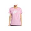 Logo Letter Print Round Neck Short Sleeve T-Shirt Women Tops Pink AT2784-629