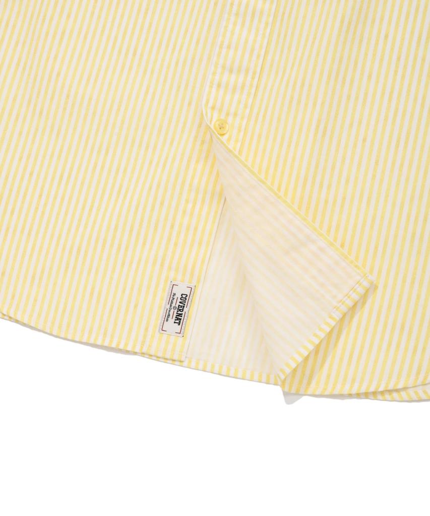 COVERNAT Drawing Stripe Half Shirt Yellow